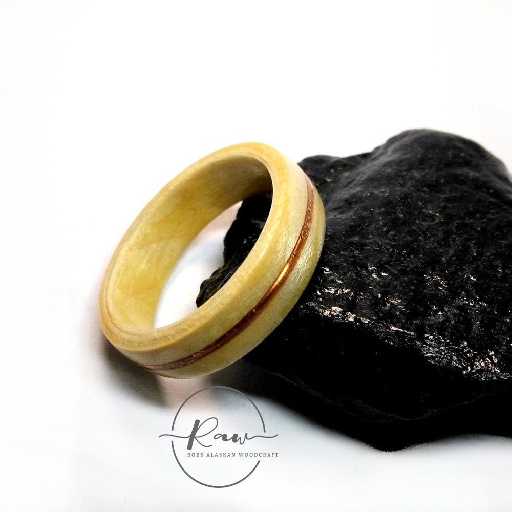 Aspen and Copper Bentwood Ring